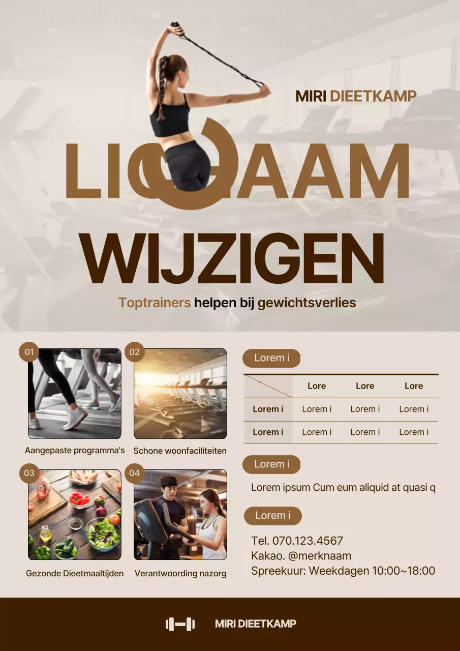 Bevorder dieetkampen in beige en bruin