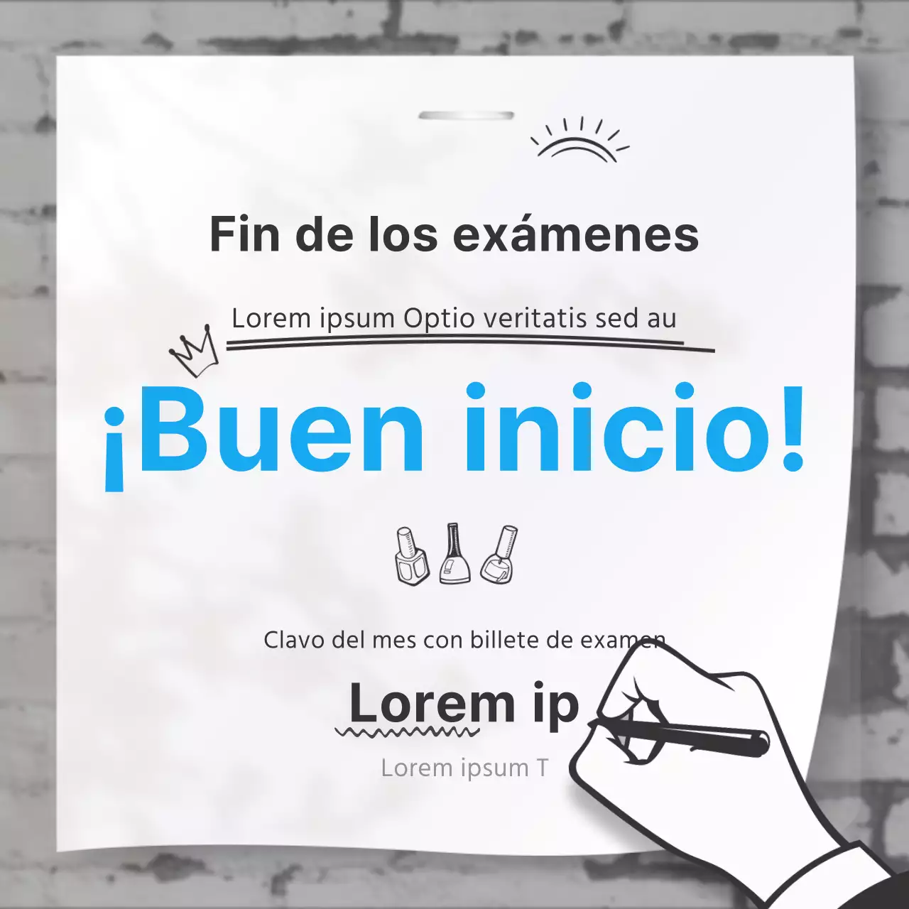 Concepto de papel pintado en negro y azul claro para evento de descuento para estudiantes