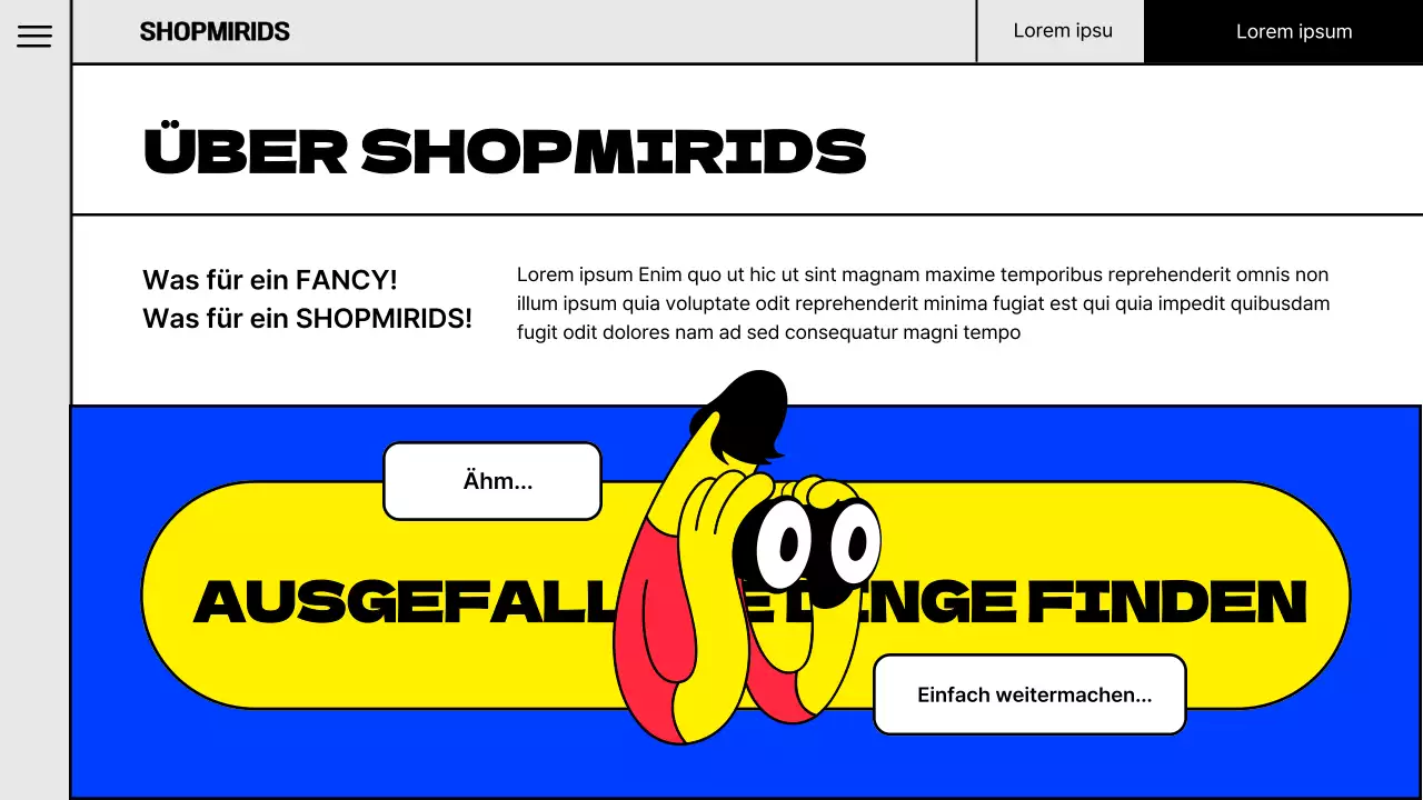 Pop-Illustration Konzept Marke Portfolio in fluoreszierenden Farben