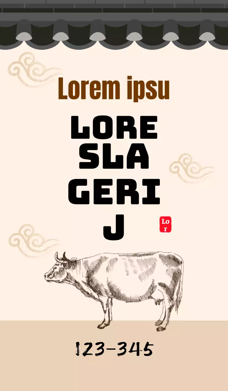 Traditioneel concept slagerij in een beige betegeld huis