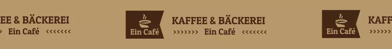 Einfacher Stil Cafe Logo-Muster in hellbraun und braun