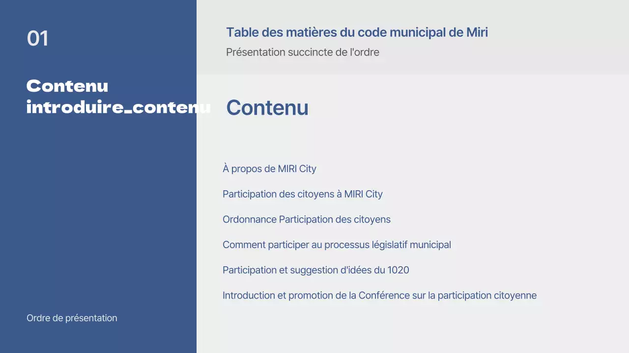 Présentation de base en bleu et gris