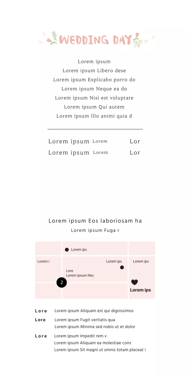 Invito di nozze carino e semplice con calligrafia rosa e illustrazione degli sposi