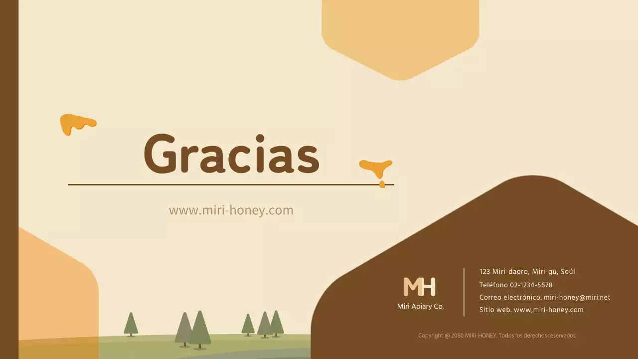 Una carta kitsch amarilla y marrón de una empresa de productos ecológicos