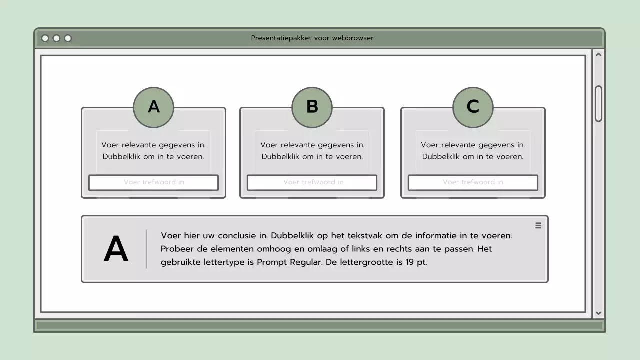 Presentatiepakket met lichtblauw browserconcept