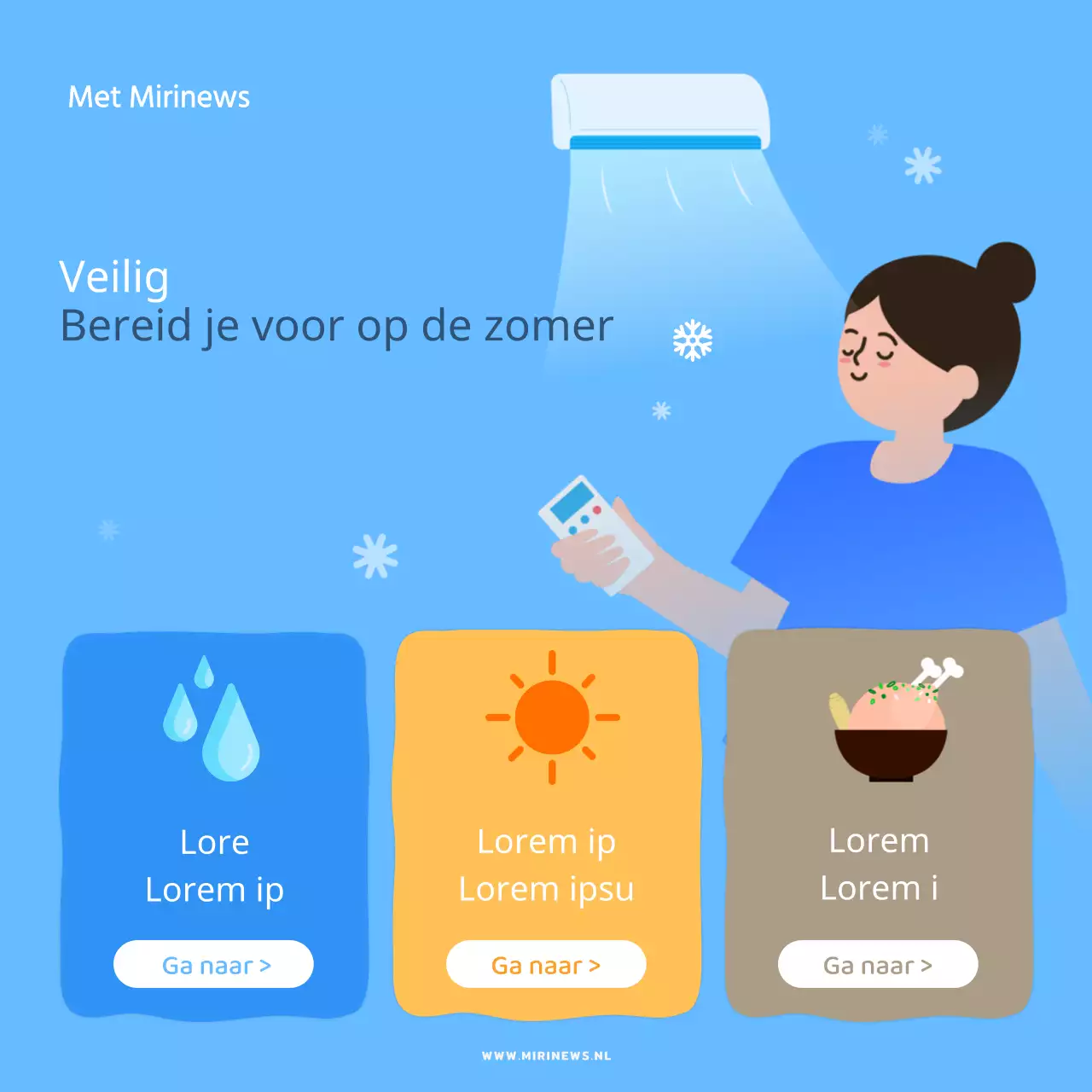 Lichtblauwe illustratie Hoe voorkom je dat je ziek wordt in de zomer