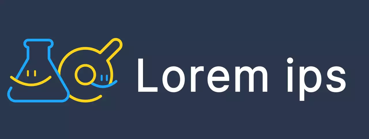Créez un logo pour une école de sciences avec un personnage bleu et jaune représentant un outil de laboratoire scientifique.