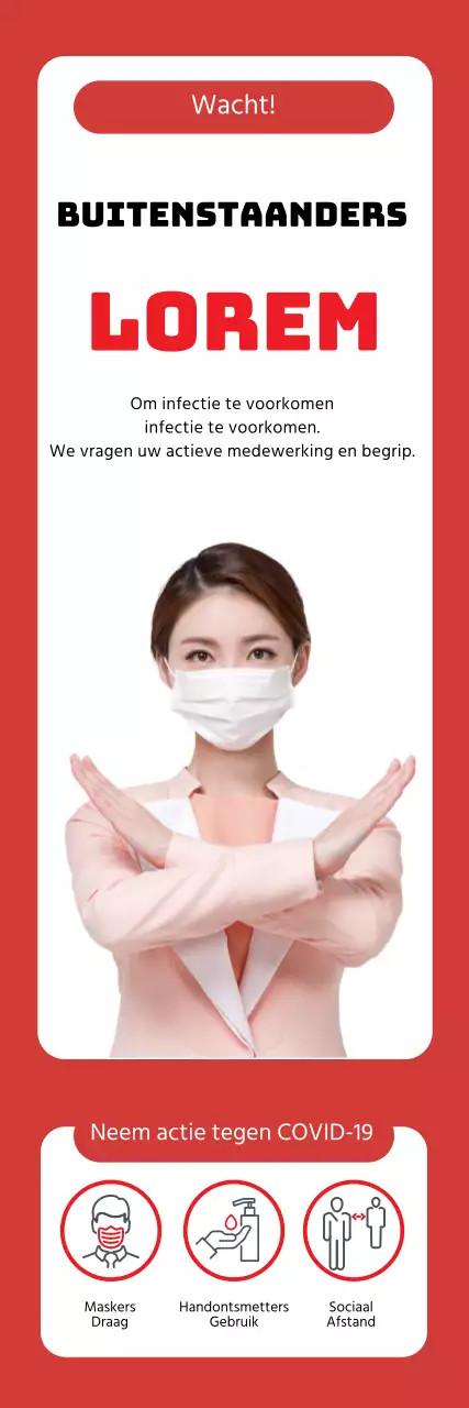 Rode intense foto die beperkte toegang voor buitenstaanders aankondigt