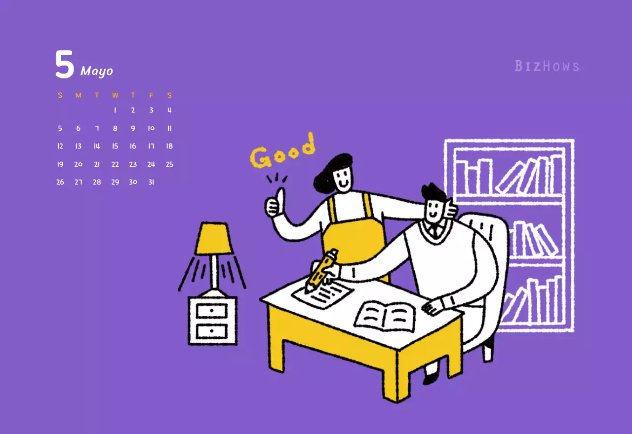 Calendario de Año Nuevo con simpáticas ilustraciones