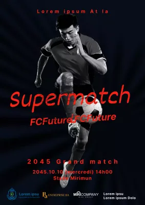 Affiche de football noir et rouge