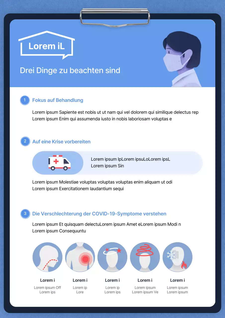 Blue's Clipboard-Konzept für häusliche Pflegeanleitungen