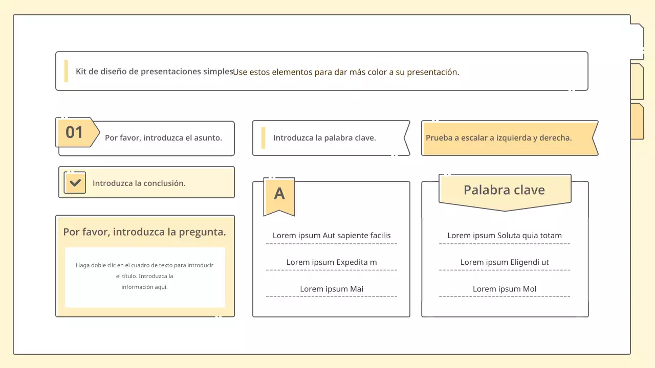 Kit de presentación limpio y sencillo en amarillo