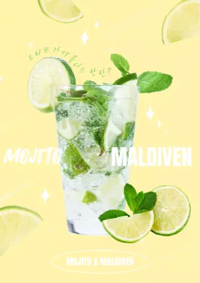 Geel, met limoen gevuld mojito-evenement