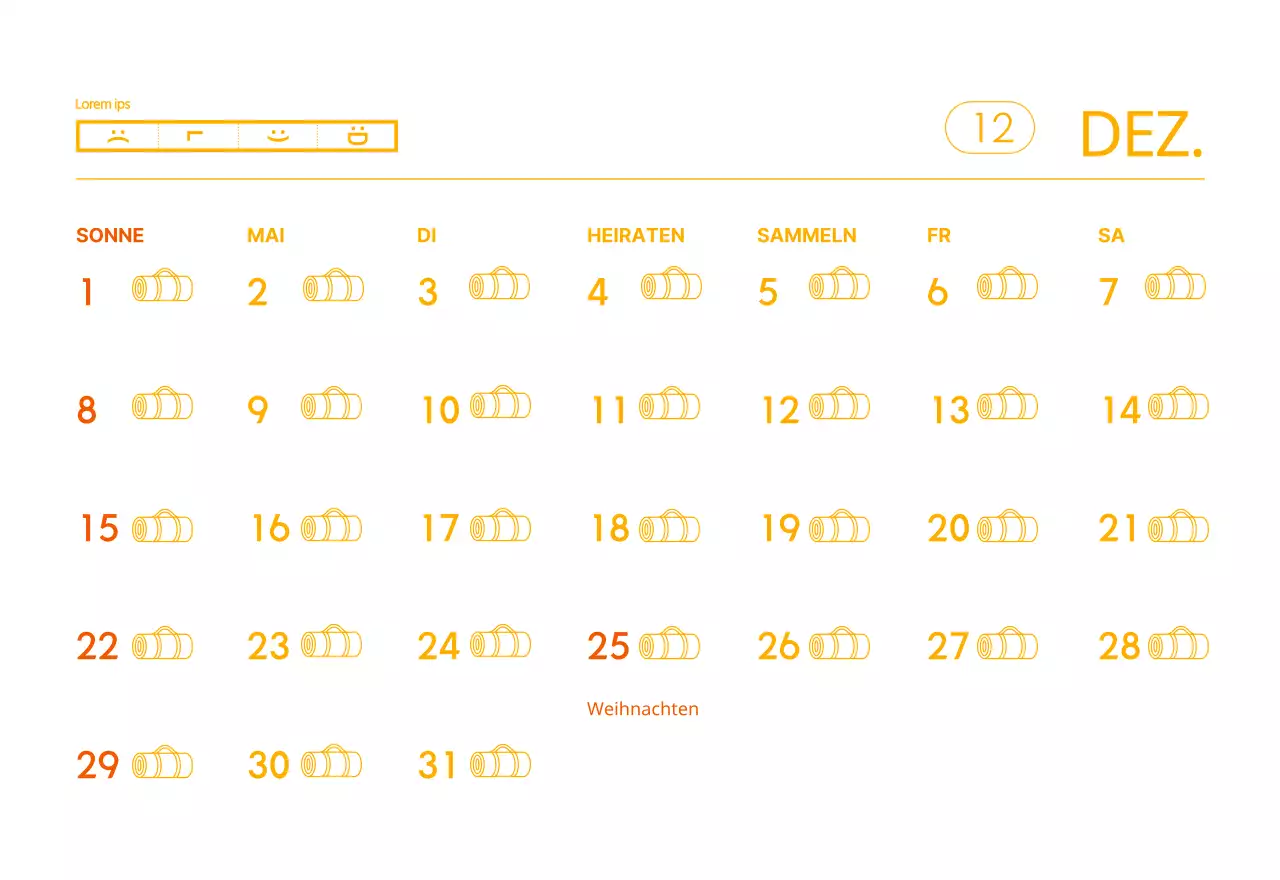 Orangefarbene Kalender zum Verschenken bei der Werbung für Ihr Yogastudio