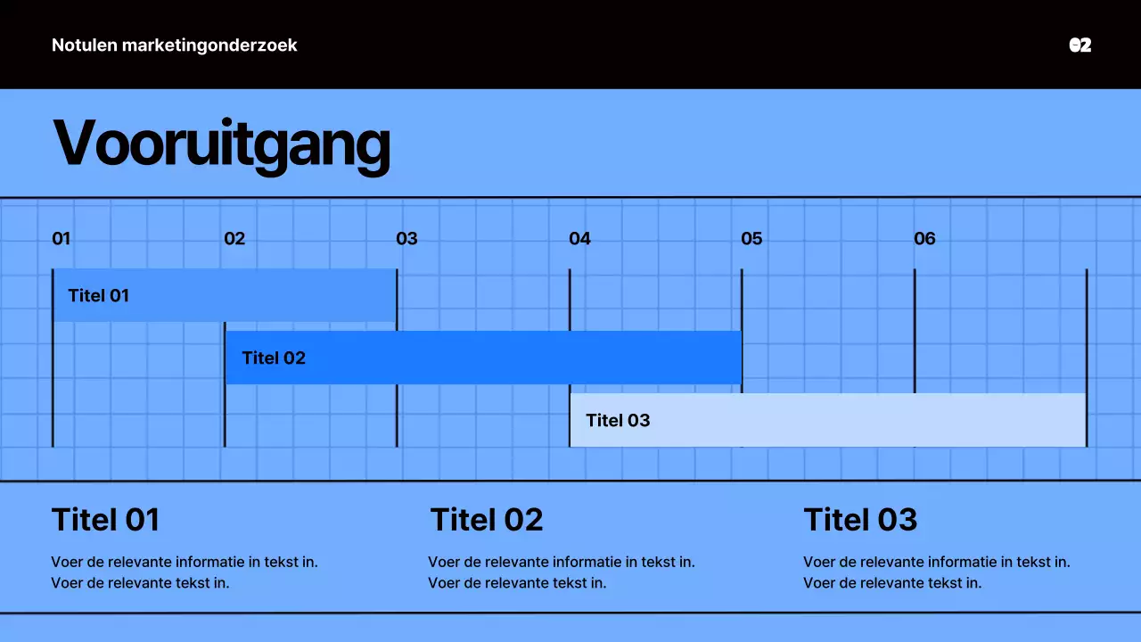 Marketingstudiepresentatie met blauw notitieblokconcept