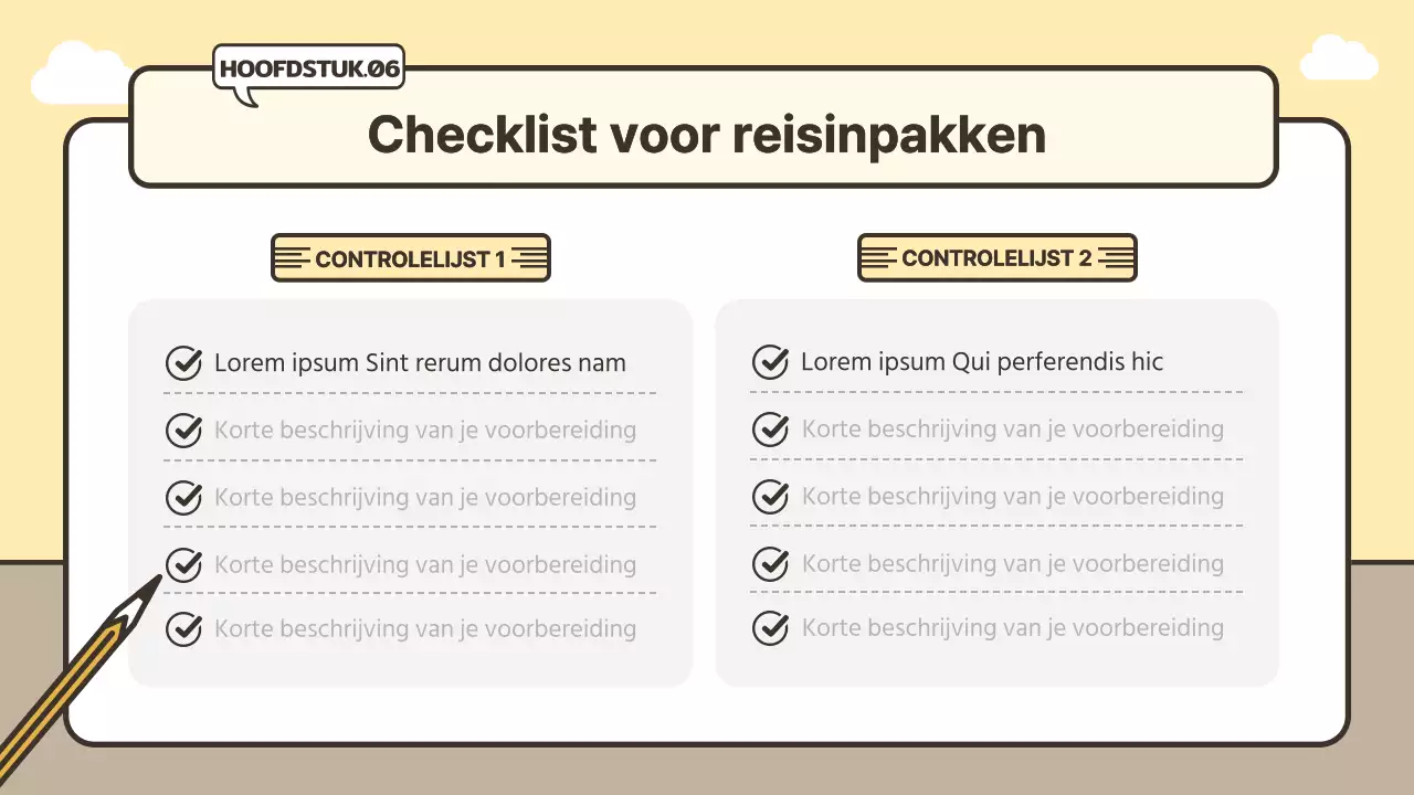 Schattig bagageconcept met reisroute in geel en beige