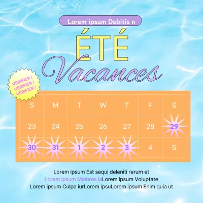 Annonces de calendrier kitsch en orange et bleu clair