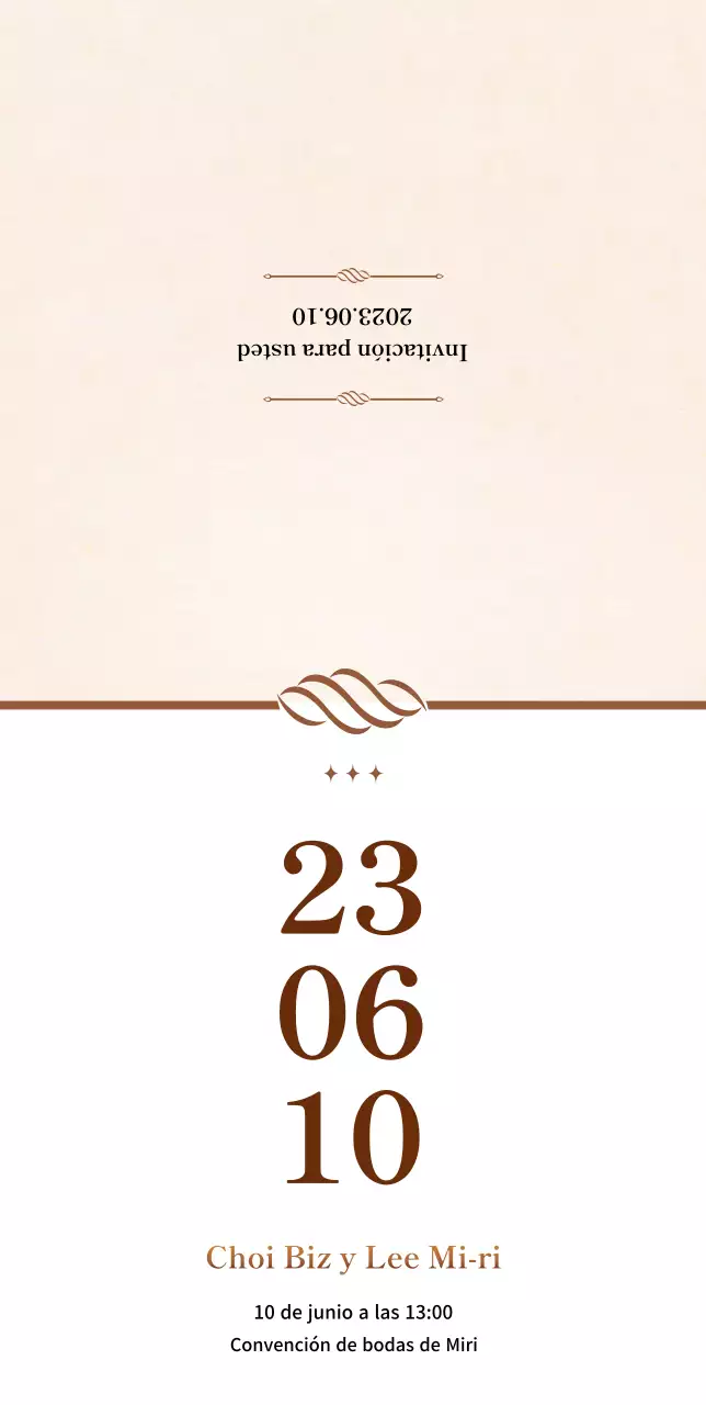 Invitaciones de boda sencillas en blanco y marrón