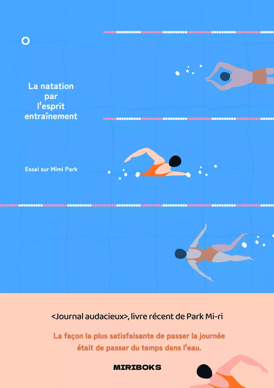 Essai de natation estivale en bleu et rose