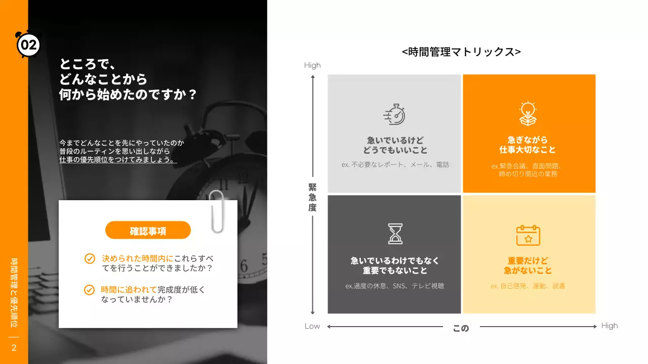 オレンジ シンプル ワークショップ 資料 プレゼンテーション