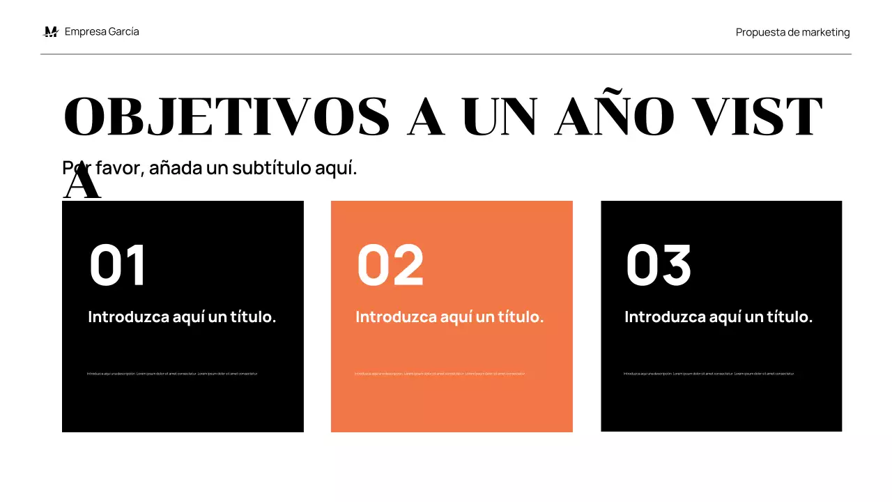 black modern propuesta de marketing