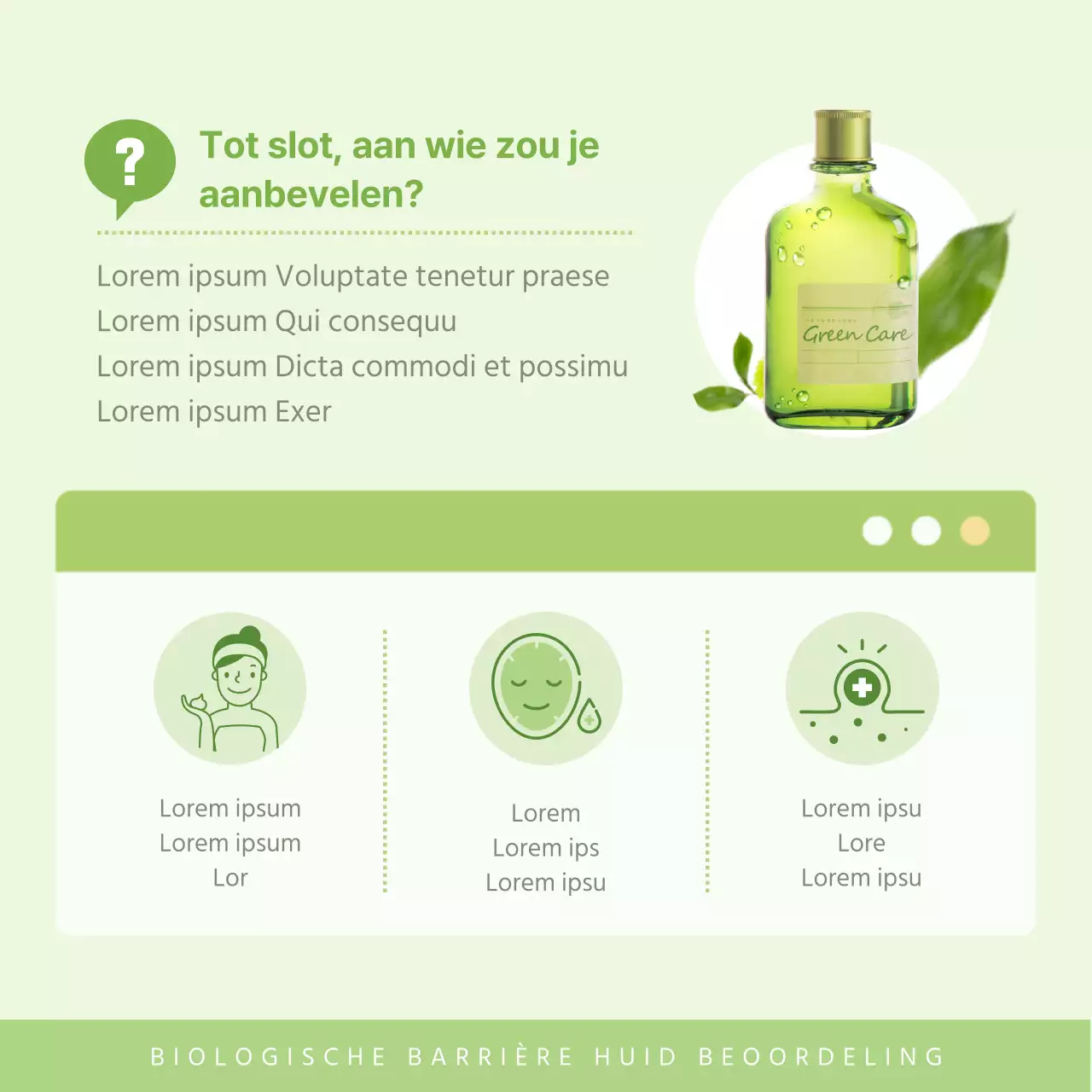 Organic skin review evenementen met een groene achtergrond