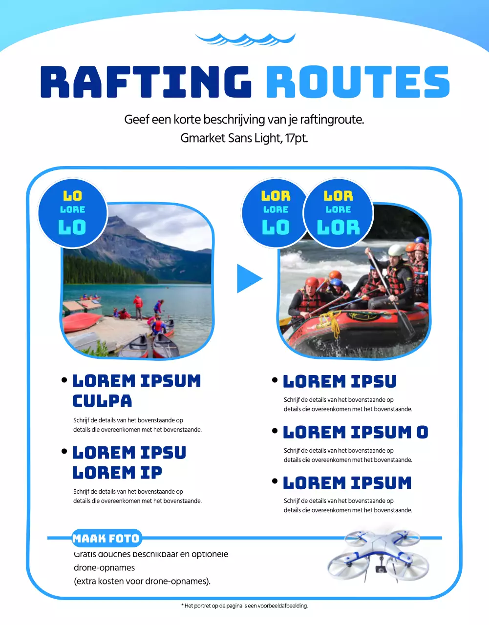 Cool, schoon raften in lichtblauw en wit