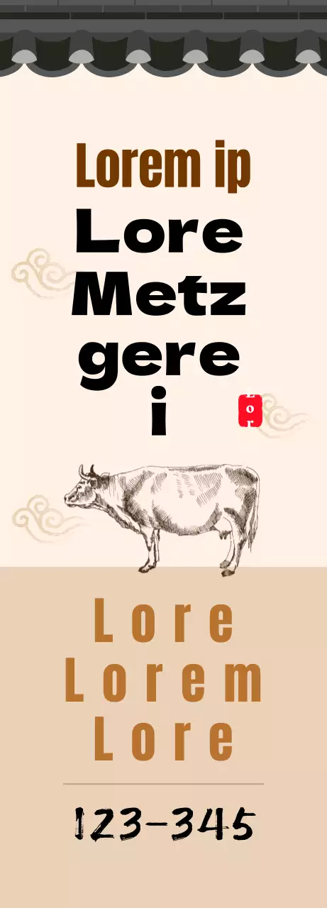 Traditionelles Konzept einer Metzgerei in einem beige gefliesten Haus