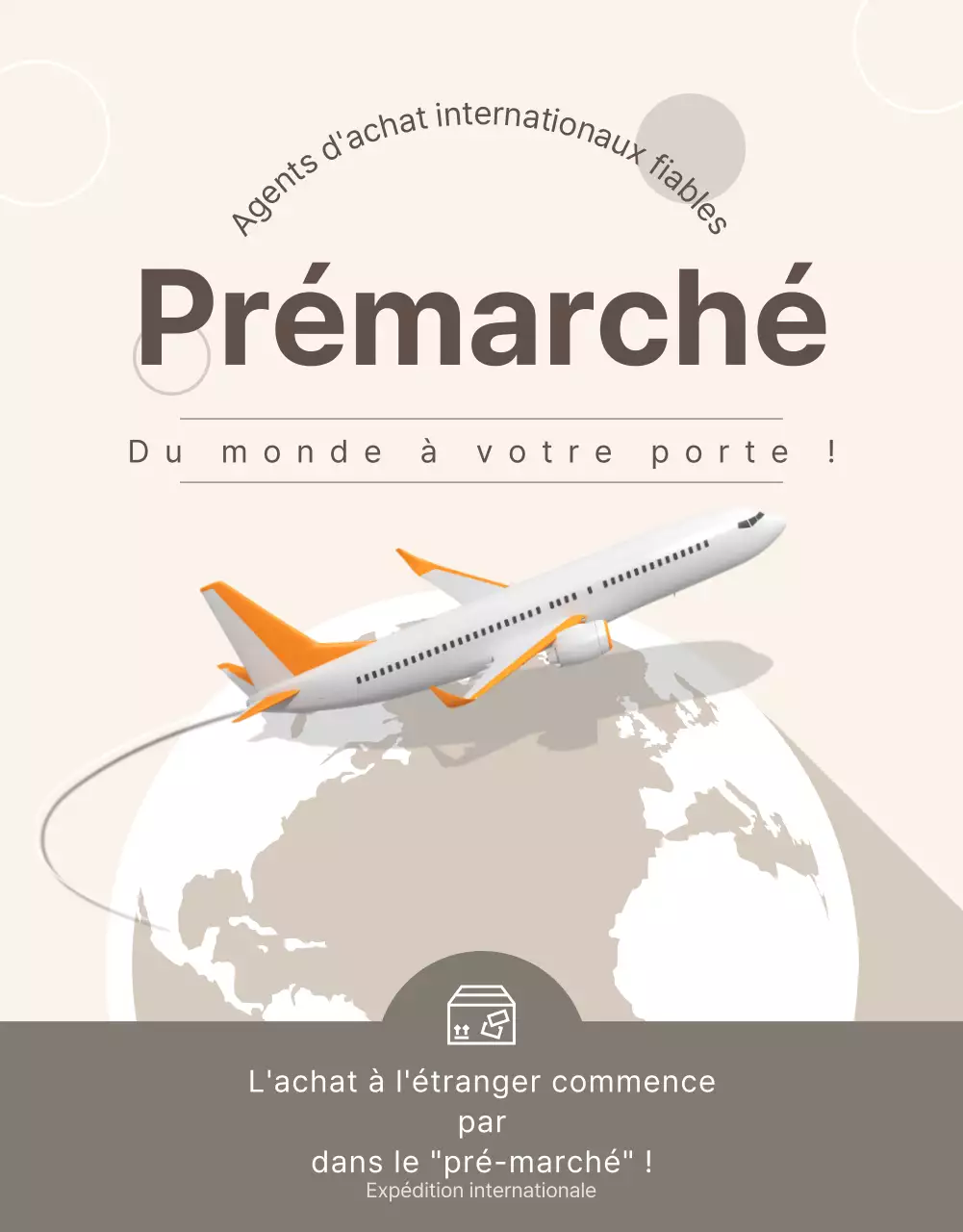 Modèle d'agent d'achat international beige et calme