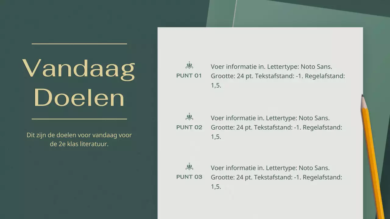 Groene, rustgevende sfeer Moderne literatuurles