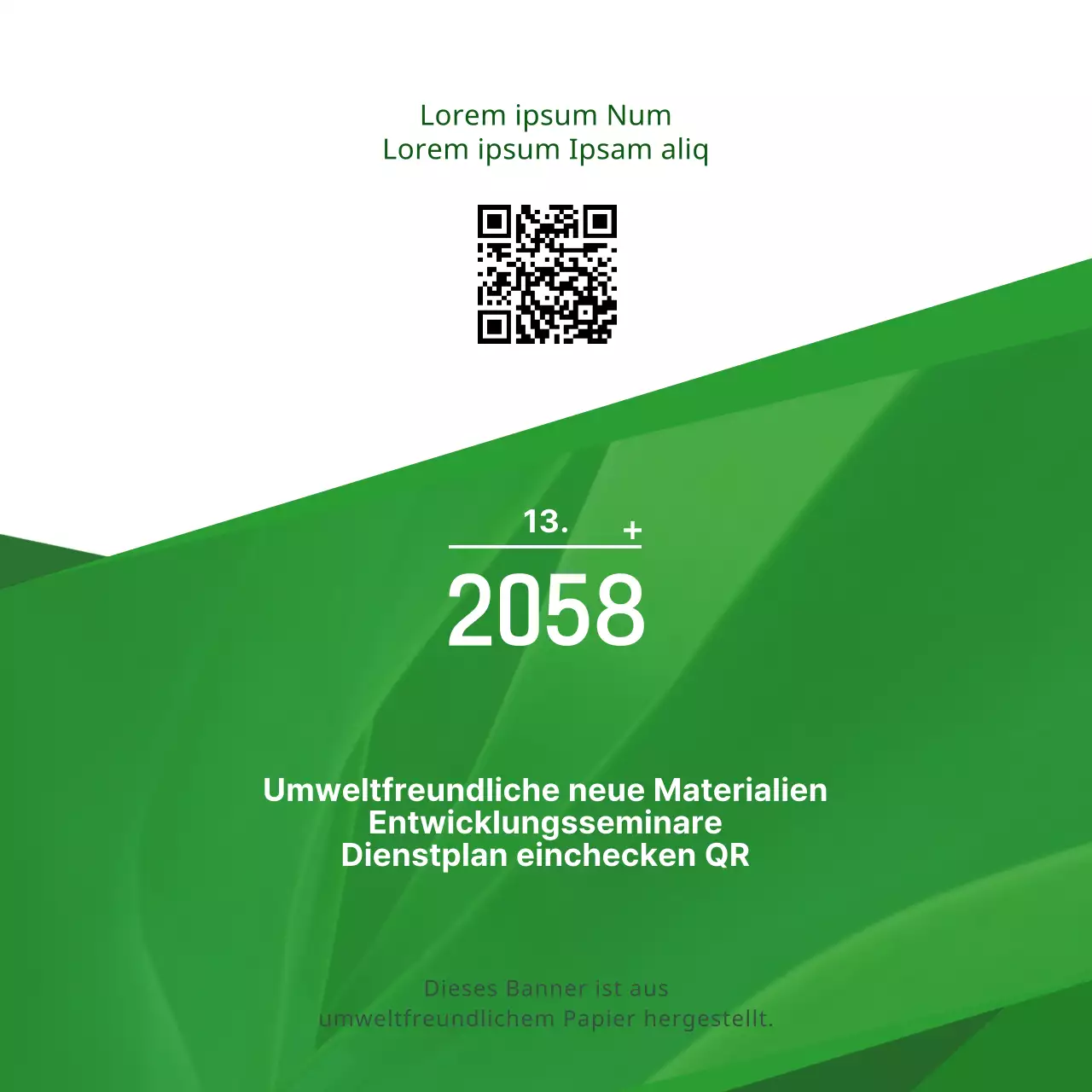 Einfacher Text-Layout-Stil mit grünen und weißen Farben Informationen über grüne Entwicklungsseminare
