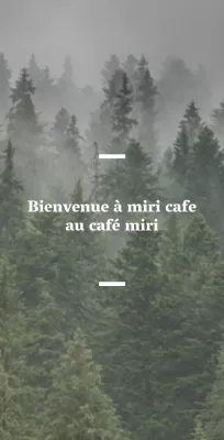 Café anglophone balsa avec affichage sentimental de photos de forêt