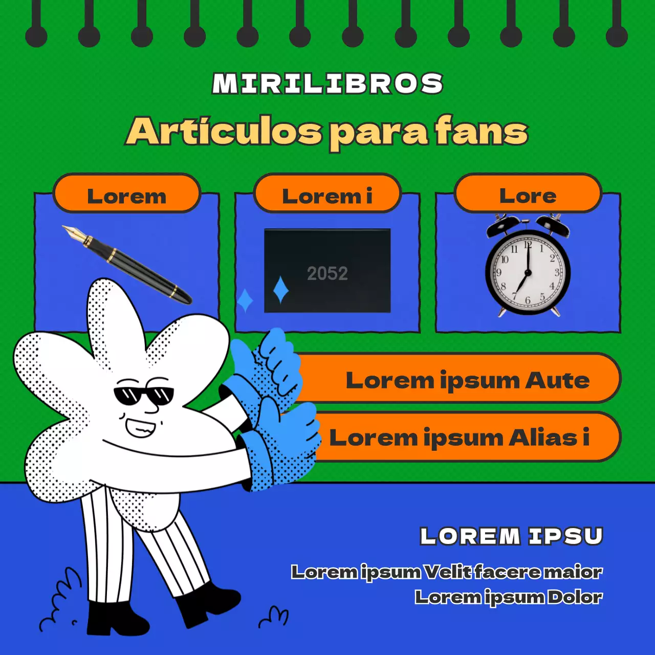 Editorial de concepto retro azul y verde busca colaboradores