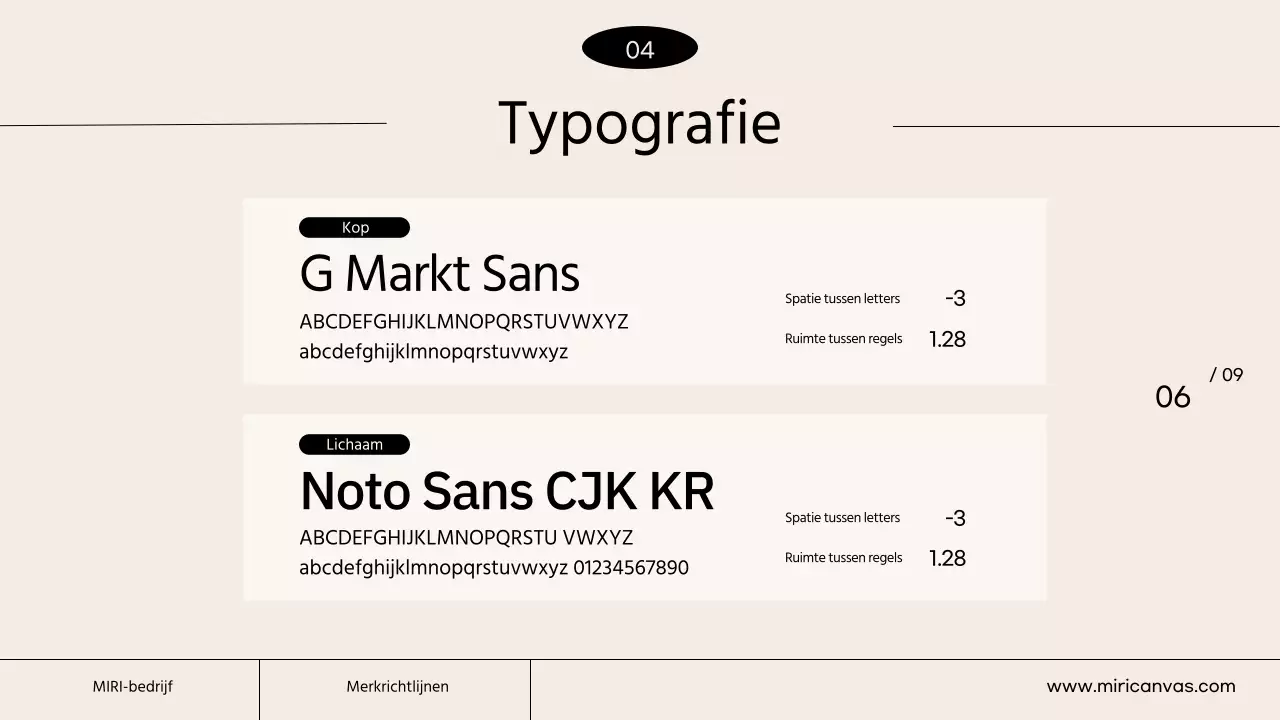 Een eenvoudige merkrichtlijn met ivoor en oranje kleuren