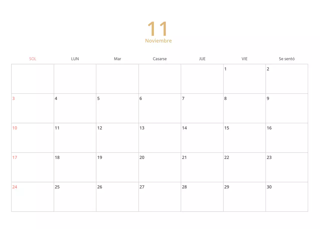 Calendario ilustrado multicolor