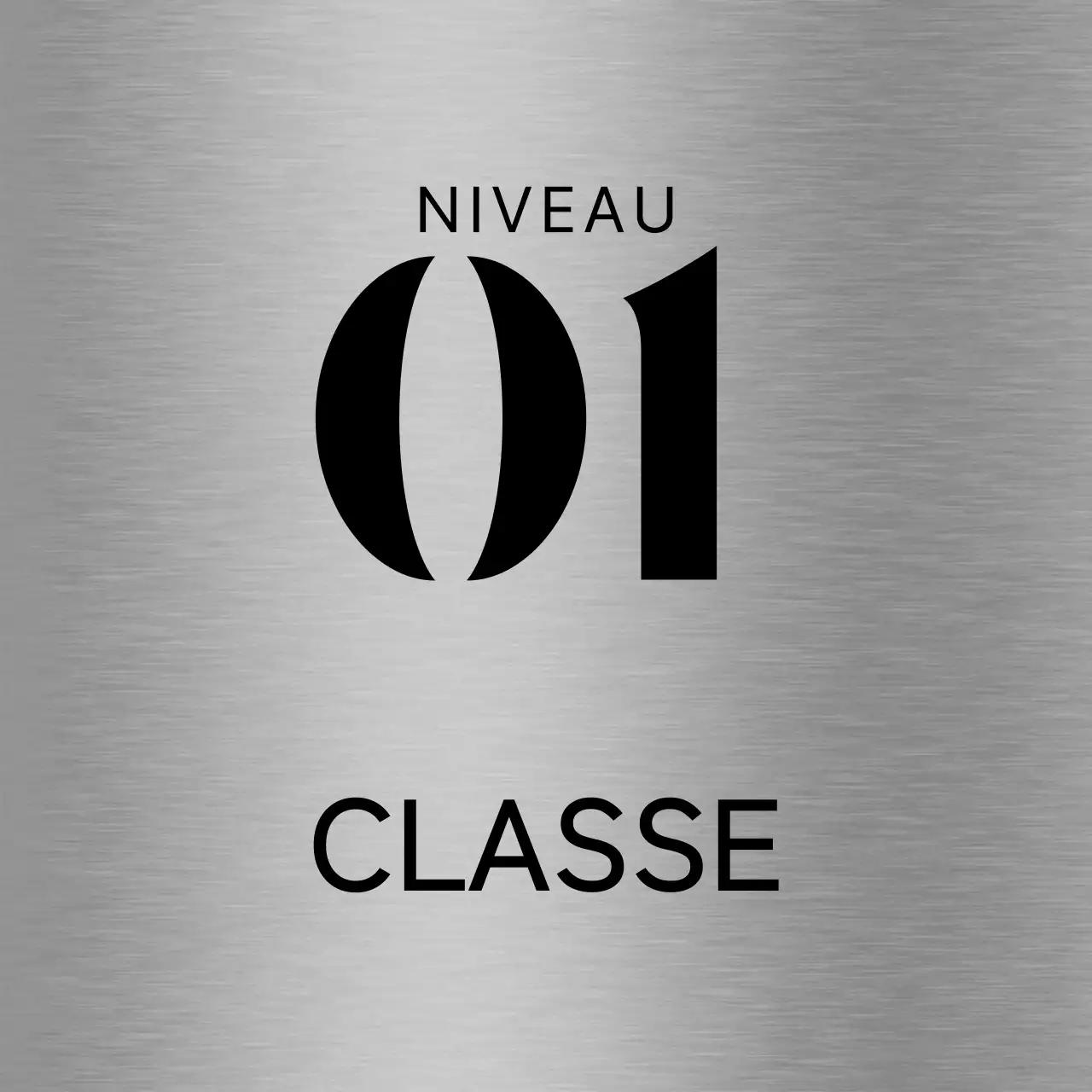 Signalétique simple avec texte noir du nom de la classe de l'école