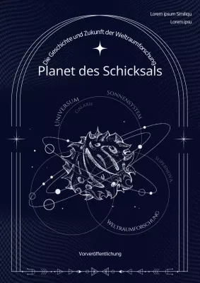 Marineblaue weiße Linie Illustration Raumfahrt Thema