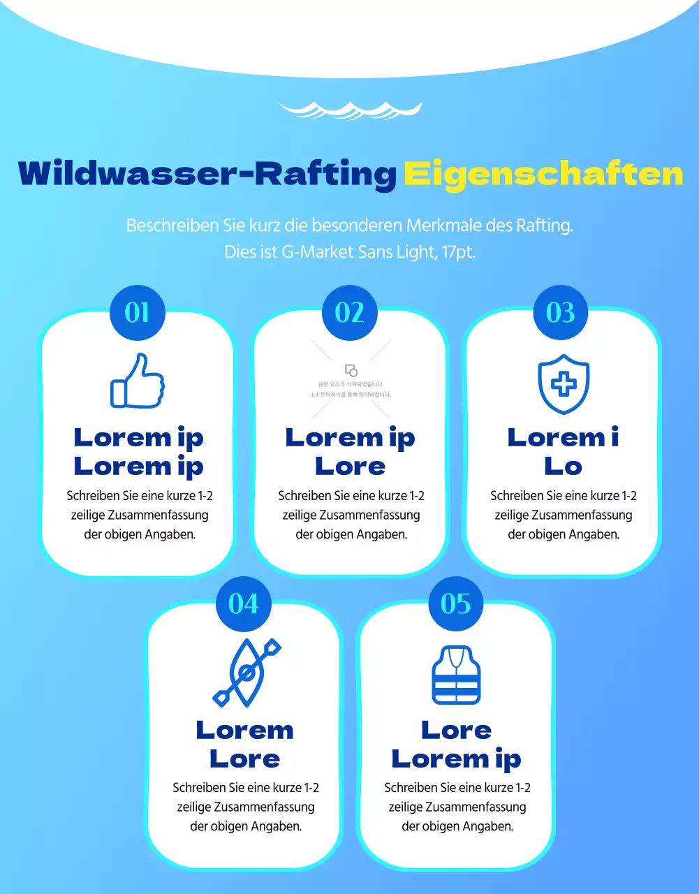 Kühles, sauberes Rafting in Hellblau und Weiß