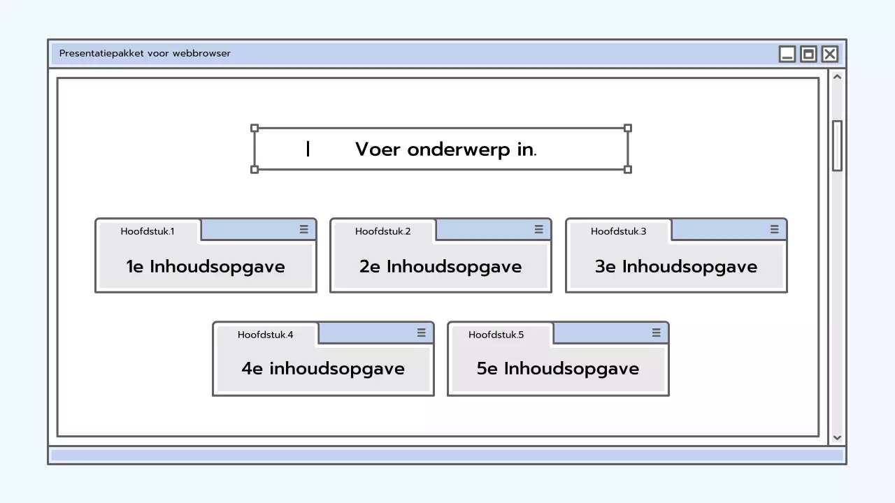 Presentatiepakket met lichtblauw browserconcept