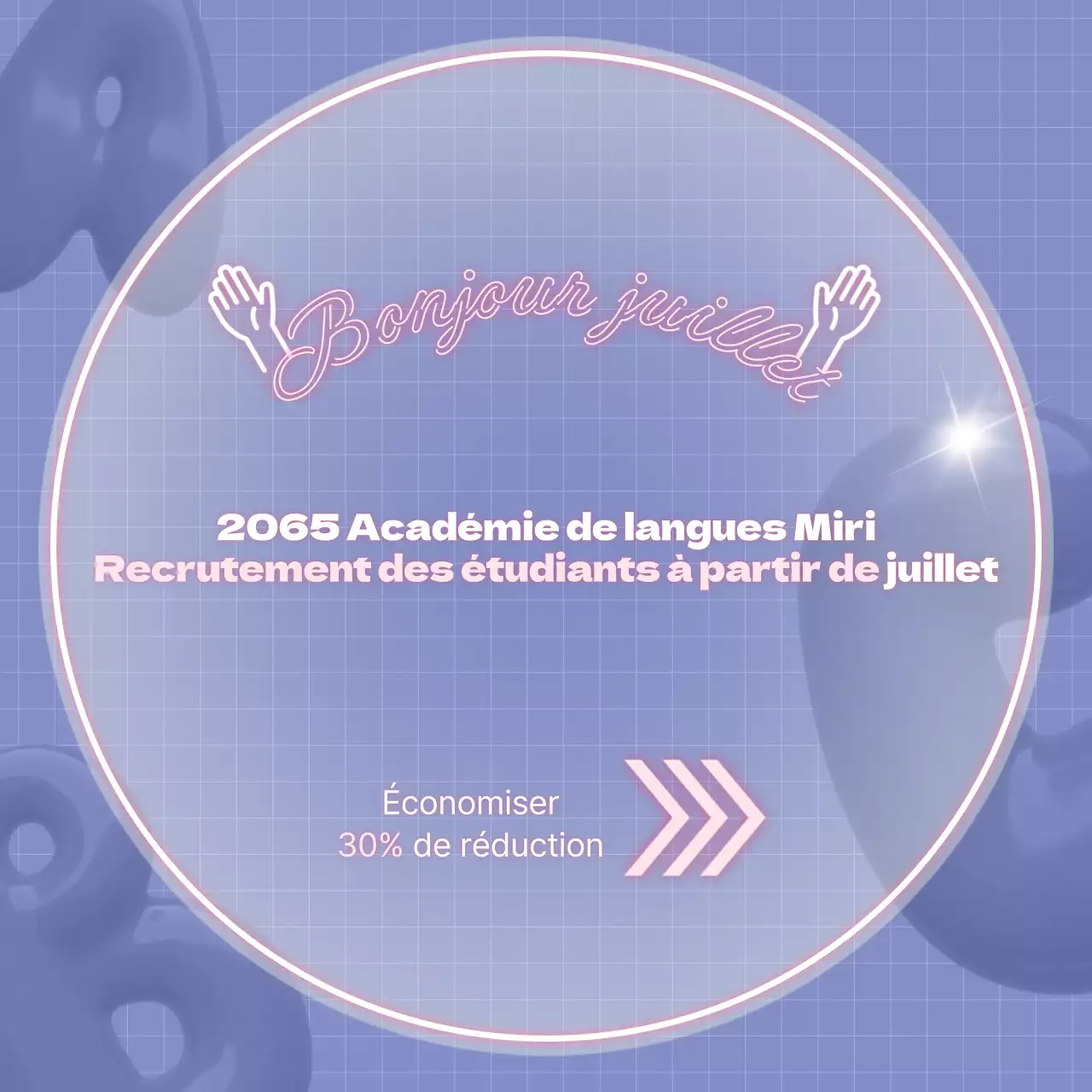 Des néons violets et roses pour promouvoir les réductions dans les écoles de langues