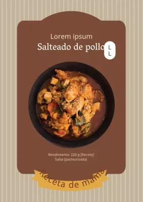 Etiqueta de condimento de salsa de carne de tono marrón