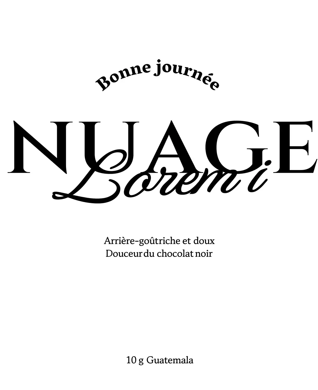 Grains de café simples avec accentuation du texte en noir