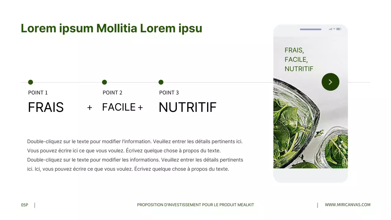 Propositions d'investissement pour les produits gris en vert