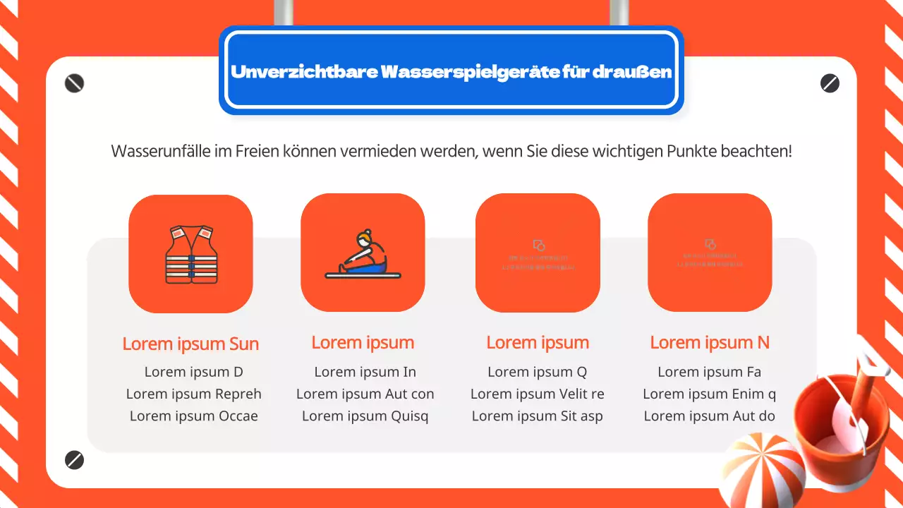 Ein orange-blauer Leitfaden zur Wassersicherheit im Sommer