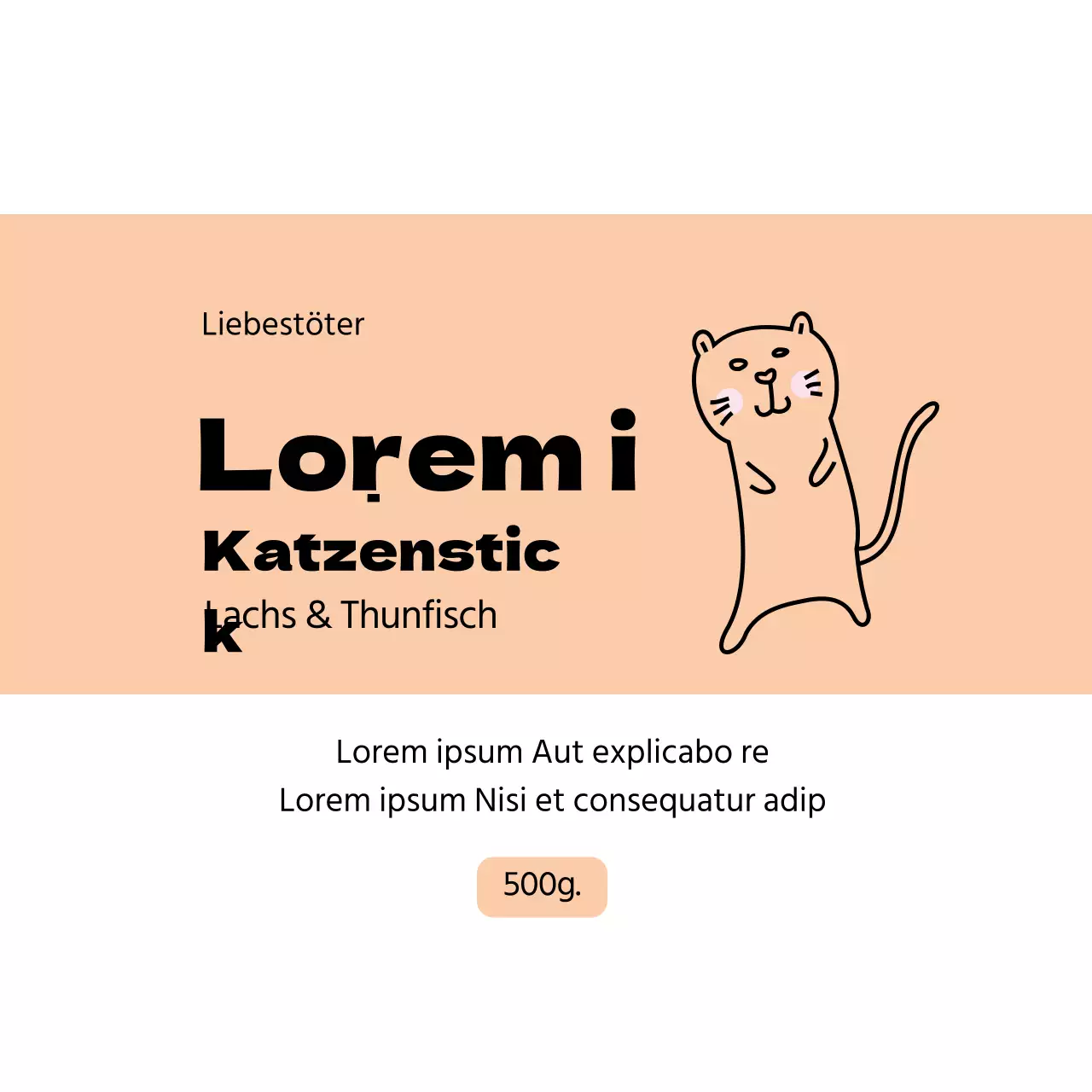 Nettes Etikett für Haustiere mit rosa Illustration