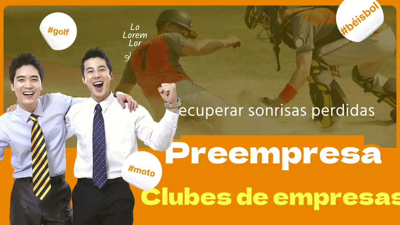 Tema fotorrealista amarillo anaranjado para la presentación de un club de empresa