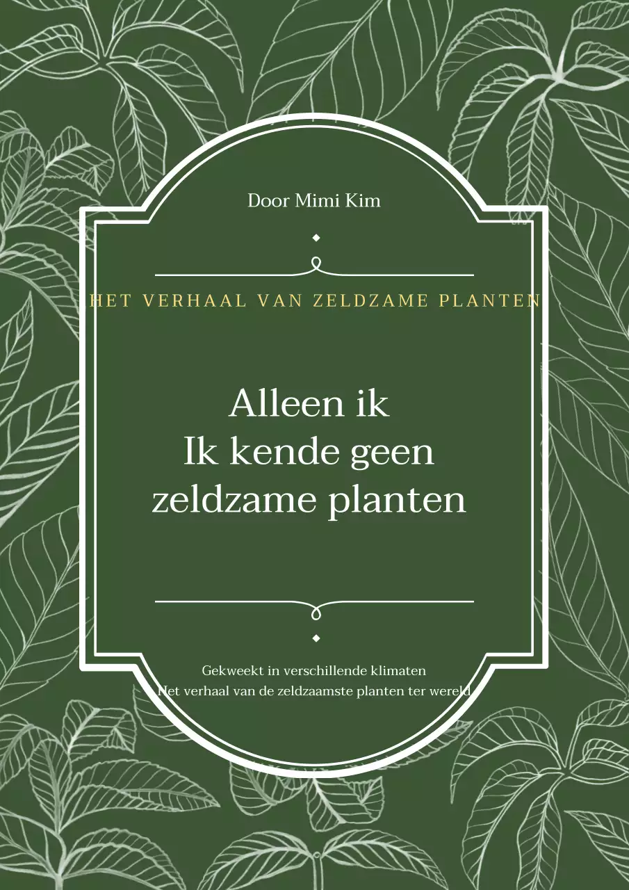 Zeldzaam plantenboek met groen bladmotief
