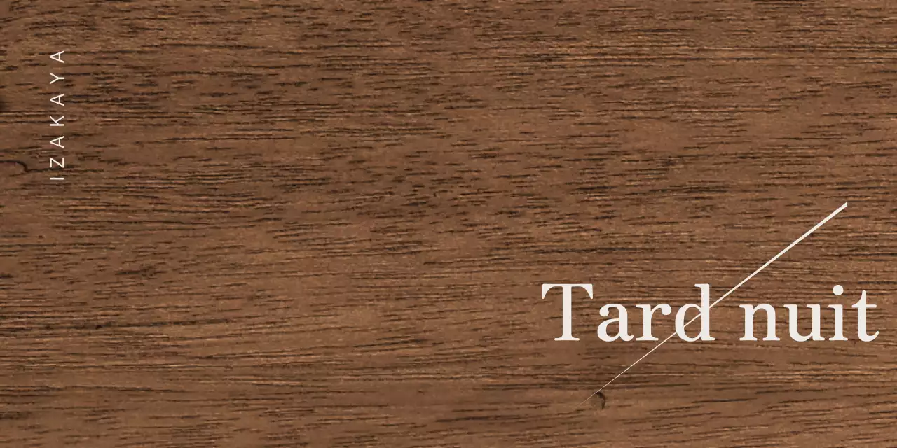 Design Izakaya avec kanji gris clair et lignes diagonales