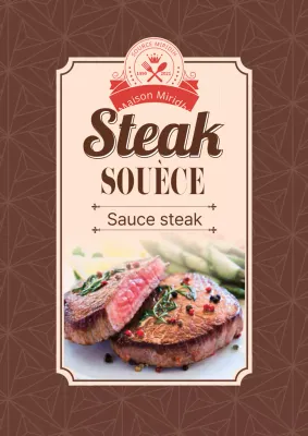 Étiquettes de sauce à steak avec motifs colorés