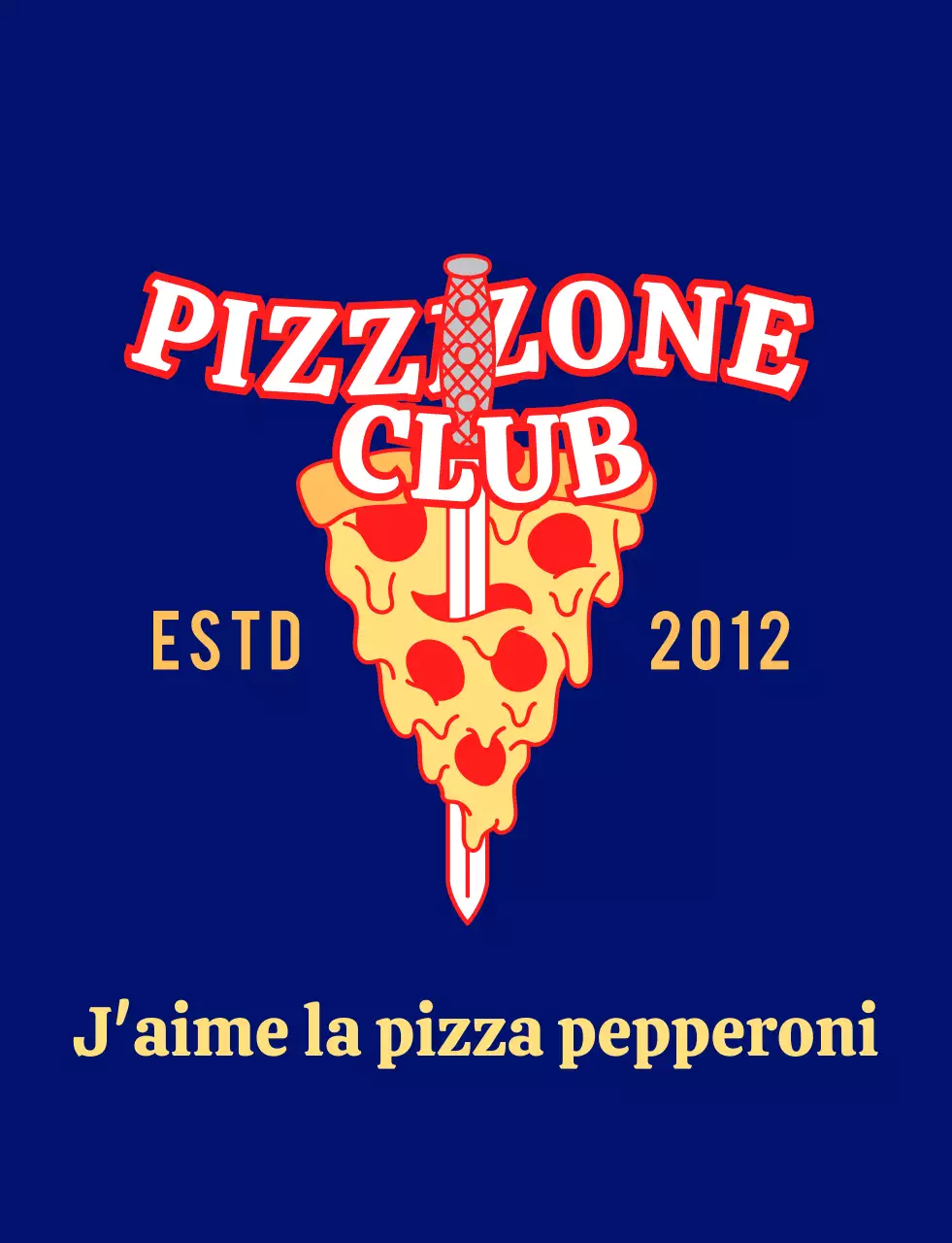 Un employé de pizzeria branché en rouge et jaune